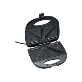 Severin SA-2969 Appareil à Croque-Monsieur - 600W, Plaques Anti-Adhésives Faciles à Nettoyer, Clip de Fermeture Sécurisé, Noir, Qualité Allemande