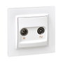 Simon Prise TV Intermédiaire Blanc Série 10 Plastique IP20 avec Cadre 8,4x4x8,4 cm