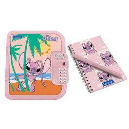 LEXIBOOK - Coffre-fort électronique secret Disney Angel Stitch avec bloc-notes et stylo - Verrouillage par mot de passe, effets sonores