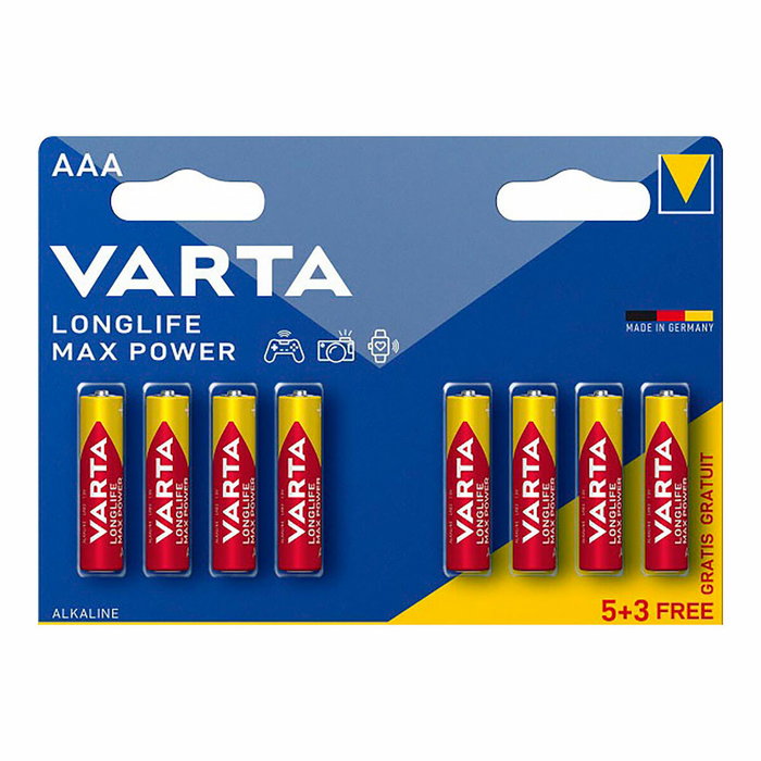 Batteries Varta longlife max power aaa - lr03 1,5 V AAA (8 Pièces) (10 Unités)