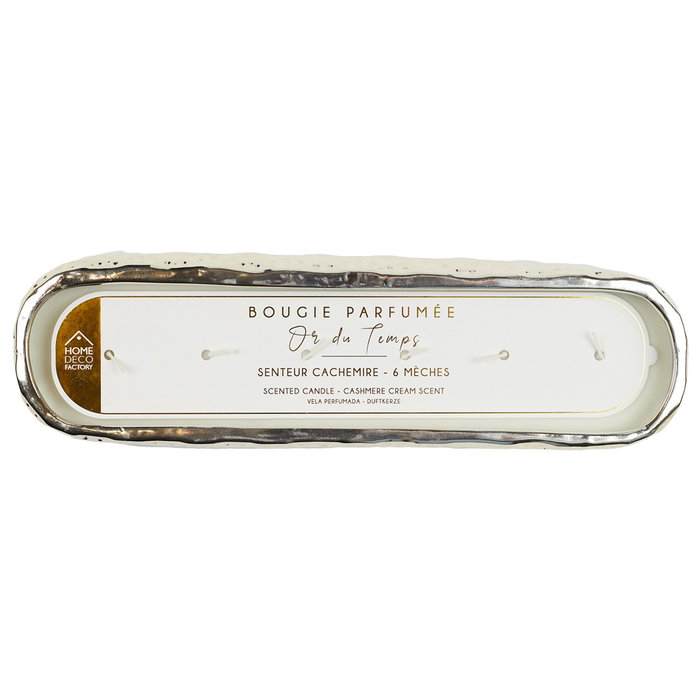 Home Deco Factory Bougie parfumée 6 mèches dorée au cachemire Home Deco Factory Bougie parfumée 6 mèches dorée au cachemire