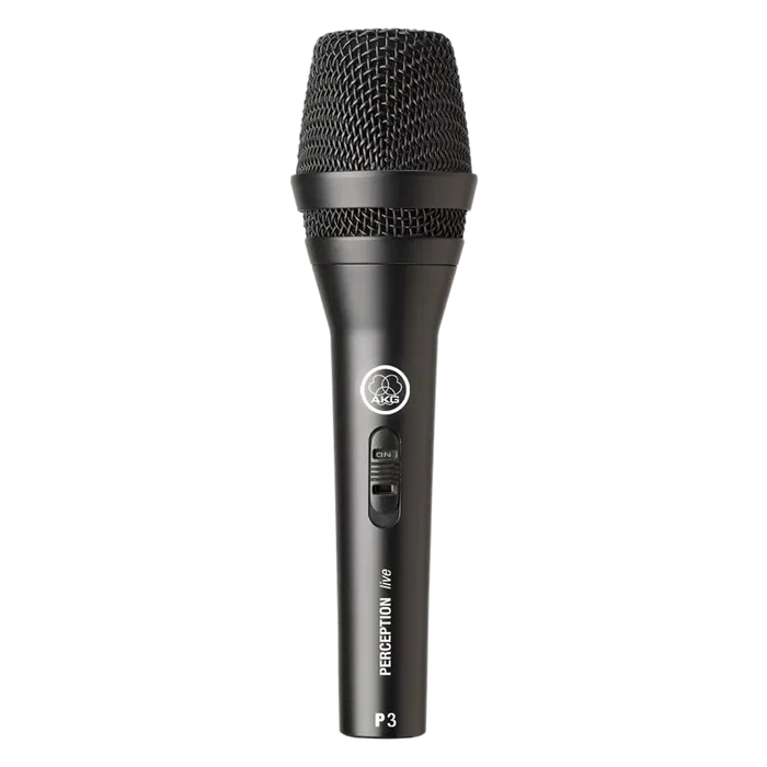 AKG Perception Live P3S Microphone Dynamique Cardioïde pour Voix avec Pince et Sac Noire - 40-20kHz