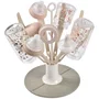 BEABA Égoutte-biberons pliable Flower, jusqu'à 8 biberons et accessoires, système de pliage compact pour petit espace et voyages, lave-vaisselle, argile