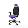 Piqueras Y Crespo Chaise de bureau Alares, mécanisme synchrone, assise lila et maille noire