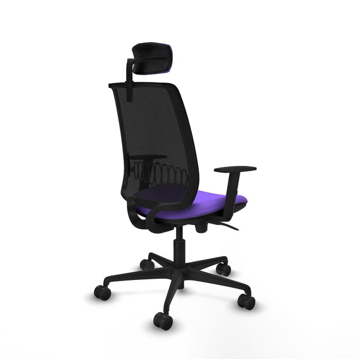 Piqueras Y Crespo Chaise de bureau Alares, mécanisme synchrone, assise lila et maille noire