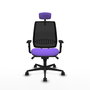 Piqueras Y Crespo Chaise de bureau Alares, mécanisme synchrone, assise lila et maille noire