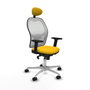 Piqueras y Crespo 2D086N1 Chaise de Bureau avec Appui-tête Jaune