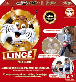 Educa Lince Viajero 16392 - Jeu de société de voyage avec plateau pliable pop-up et sac de transport - Version espagnole