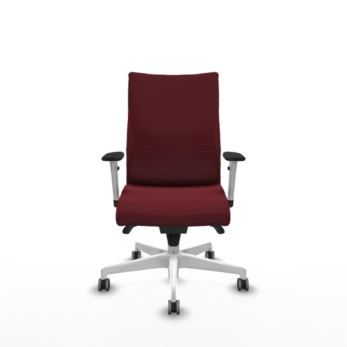 Piqueras Y Crespo Silla Albacete confidente Granate avec mécanisme Sincro et base blanche