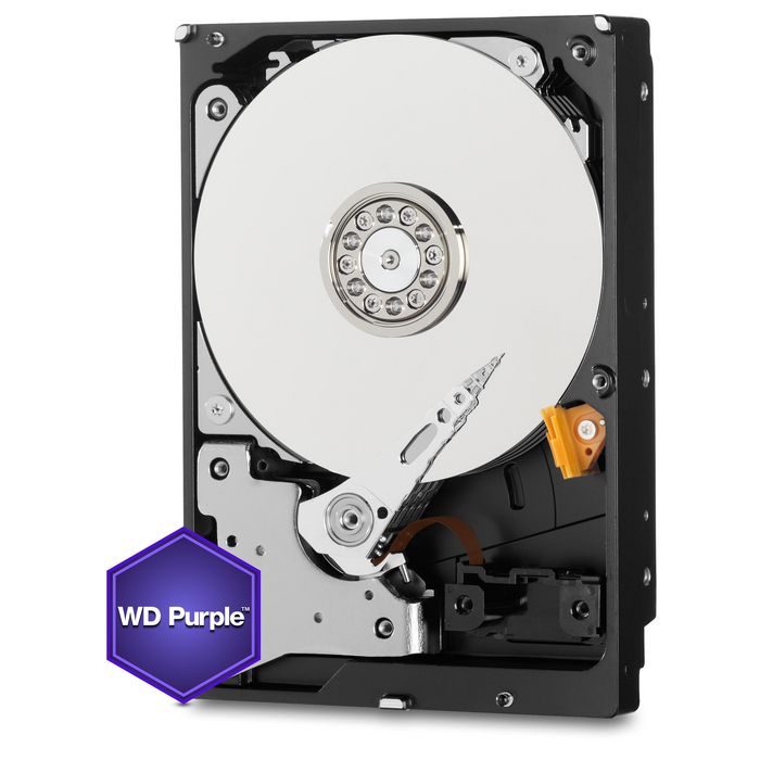 Western Digital Disque Dur Interne 2 To WD Purple pour Surveillance - 3.5" SATA 6 Gb/s, 5400 RPM, 64 Mo, Prise en Charge Jusqu'à 64 Caméras, Taux de Charge de Travail 180 To/An