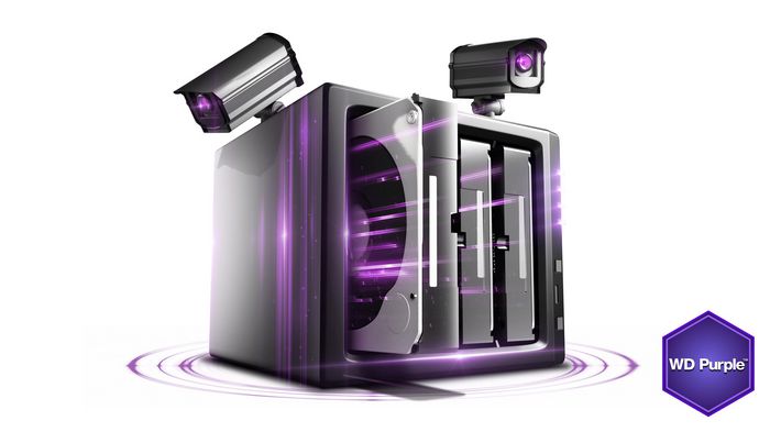 Western Digital Disque Dur Interne 2 To WD Purple pour Surveillance - 3.5" SATA 6 Gb/s, 5400 RPM, 64 Mo, Prise en Charge Jusqu'à 64 Caméras, Taux de Charge de Travail 180 To/An