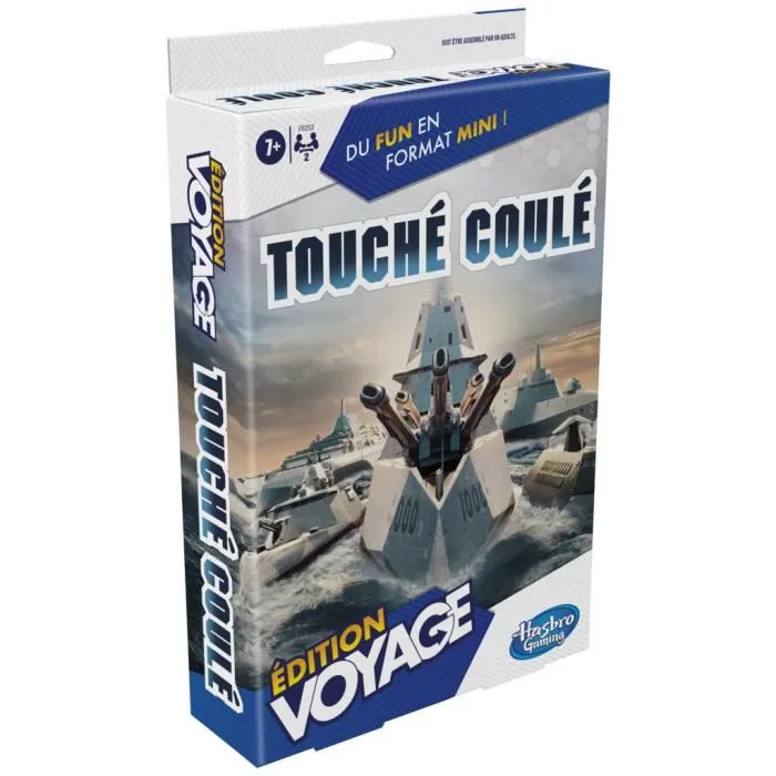 Hasbro Gaming Touché Coulé Édition Voyage - Jeu de Société Portable pour 2 Joueurs, à Partir de 7 Ans