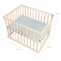 Roba - Parc bébé Roba Style en bois de hêtre massif bio - 75 x 100 cm - Tapis vert givré inclus - Réglable en hauteur - 4 roulettes avec freins - Norme EN 12227
