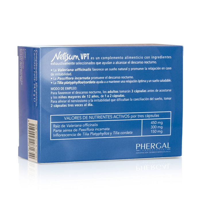 Netisum Capsules Sommeil Relaxation Valériane Passiflore Tilleul 60 unités