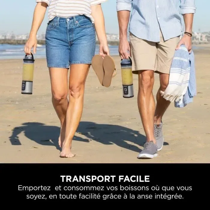 Ninja BC151EUBK Blender portable sans fil - Bol 530 ml - Autonomie 2h - Sans BPA - Noir