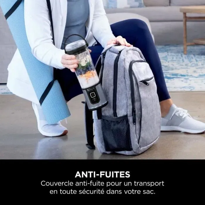 Ninja BC151EUBK Blender portable sans fil - Bol 530 ml - Autonomie 2h - Sans BPA - Noir