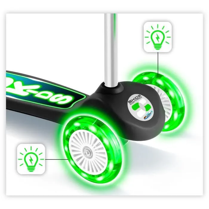STAMP Skids Control Trottinette 3 Roues pour Enfants avec Roues Avant Lumineuses, Plateau Antidérapant et Frein Arrière