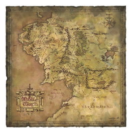 Le Seigneur des Anneaux impression Art Print Parchment Map of Middle-earth 59 x 30 cm