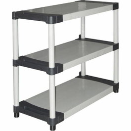 Tood Étagère plastique à 3 tablettes Noir/gris