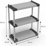 Tood Étagère plastique à 3 tablettes Noir/gris