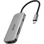 Acer 7-en-1 Docking Station USB-C Hub avec HDMI 4K, 3x USB-A, PD 100W, Lecteur SD/MicroSD, Métal Argent pour Portables