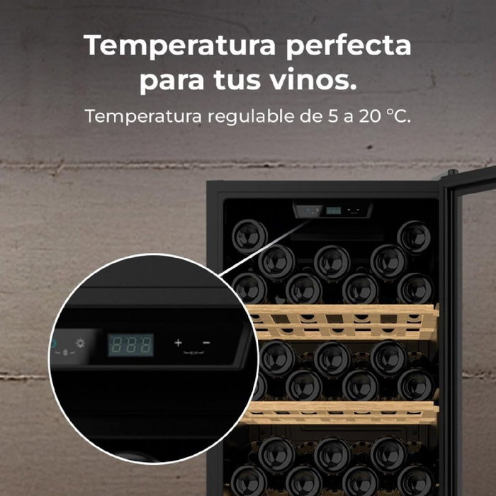 Cecotec GrandSommelier 98000 Cave à vin, 98 bouteilles, Noir