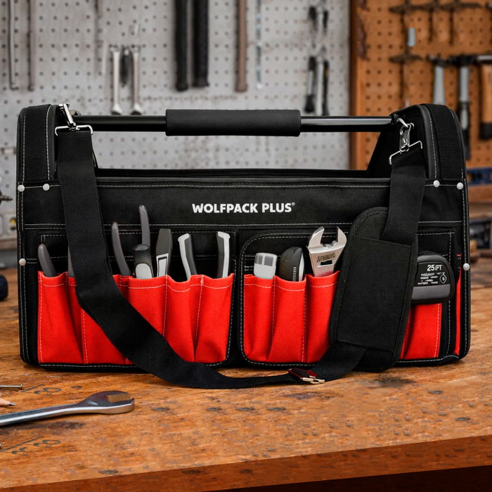 WOLFPACK LINEA PROFESIONAL Sacoche à outils en nylon avec poignée métallique 25x47,5x31cm