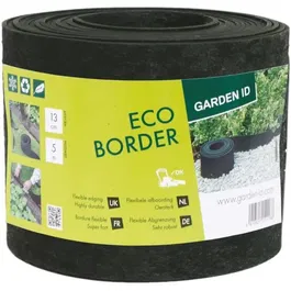 Garden ID Eco Border - Bordure de jardin en caoutchouc recyclé 5 m x 13 cm - Indestructible, flexible pour pose droite ou courbée