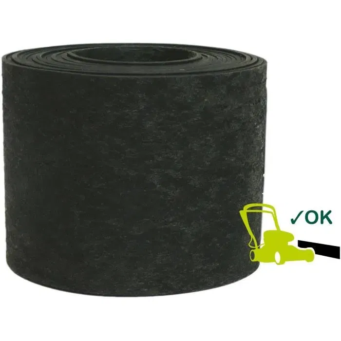 Garden ID Eco Border - Bordure de jardin en caoutchouc recyclé 5 m x 13 cm - Indestructible, flexible pour pose droite ou courbée