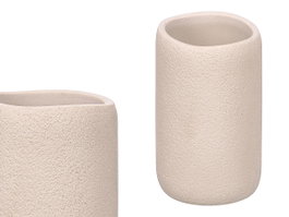 Berilo Vaso Poliresina Salle de Bain Gris 8.5x8.5x10 cm (Set de 12)