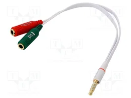 DELOCK Câble Jack 3,5mm 3pin vers Jack 3,5mm 4pin, 0,2m
