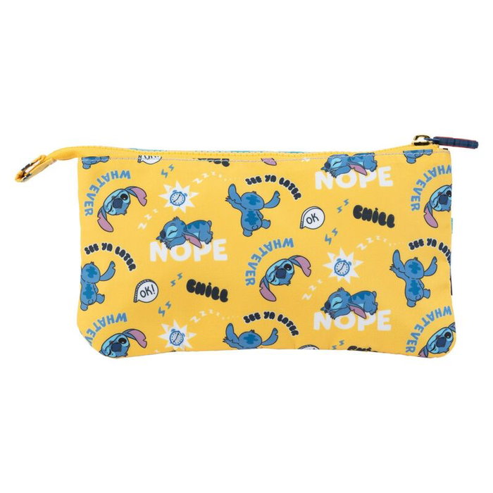 ERIK Porte-tout Triple Compartiments Disney Stitch avec Fermeture à Glissière en Polyester