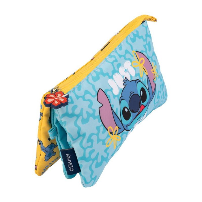 ERIK Porte-tout Triple Compartiments Disney Stitch avec Fermeture à Glissière en Polyester