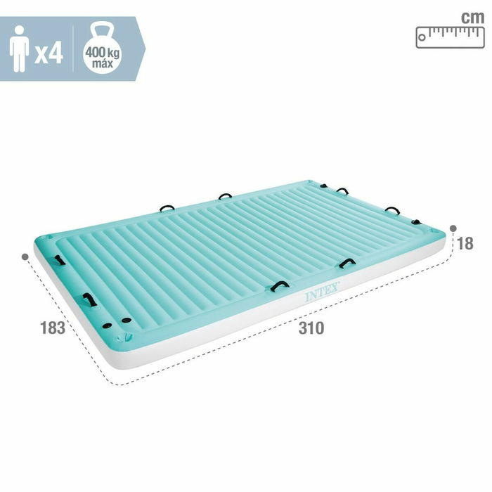 Matelas Gonflable Intex Water Lounge 310 x 183 cm Blanc Turquoise