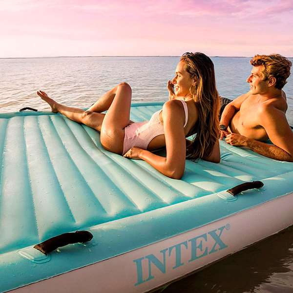 Intex - Tapis flottant gonflable, 310 x 183 cm, en PVC et PET, pour enfant à partir de 6 ans Intex - Tapis flottant gonflable, 310 x 183 cm, en PVC et PET, pour enfant à partir de 6 ans