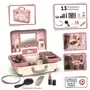 Smoby My Beauty Vanity - Coffret de maquillage, coiffure et ongles pour fille - 13 accessoires factices, miroir et rangements - Fabrication française - Dès 3 ans