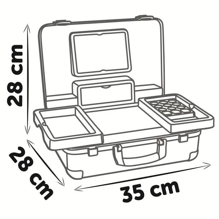 Smoby My Beauty Vanity - Coffret de maquillage, coiffure et ongles pour fille - 13 accessoires factices, miroir et rangements - Fabrication française - Dès 3 ans