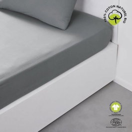 Today Drap housse 180 x 200 cm Acier, Coton Bio Organic