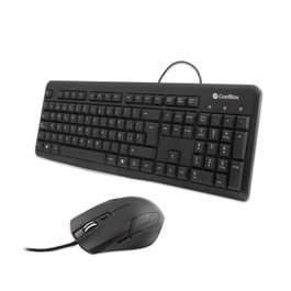 Coolbox Kit Clavier + Souris USB 105 Touches Silencieux Résistant aux Éclaboussures Souris Optique 1600 DPI
