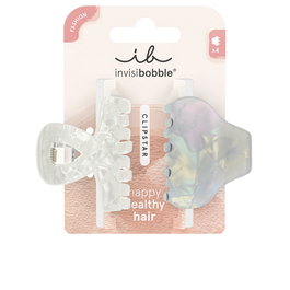 Invisibobble CLIPSTAR M GivreNaturel – Pince à cheveux élastique taille moyenne, 2 unités