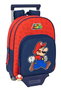 Safta Moch 609+Carro 705 Super Mario Trick, Sac à dos à roulettes pour enfants 28x34x10 cm, Age minimum 3 ans, Produit en espagnol