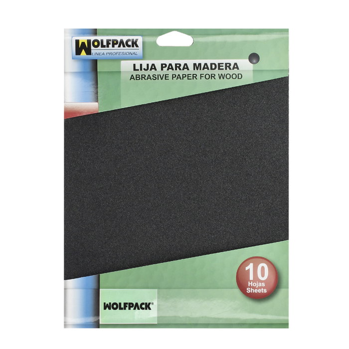 WOLFPACK LINEA PROFESIONAL Papier abrasif bois Maurer grain 100 (pack 10 feuilles) WOLFPACK LINEA PROFESIONAL Papier abrasif bois Maurer grain 100 (pack 10 feuilles)