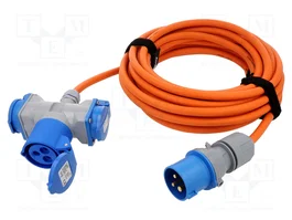 GOOBAY Rallonge réseau H07RN-F 3G2,5mm2 10m Orange