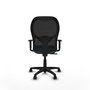 Chaise Alocén Synchro 3 positions tissu Vert pétrole Maille Noir Structure polyamide noire Accoudoir 1D Sans appui-tête Roulettes en nylon 50 mm