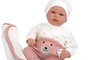 Poupée Arias Elegance Mies, 45 cm, rose, avec couverture et mécanisme de rire (Try Me), fonctionne avec piles LR44, pour enfants dès 3 ans