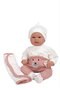Poupée Arias Elegance Mies, 45 cm, rose, avec couverture et mécanisme de rire (Try Me), fonctionne avec piles LR44, pour enfants dès 3 ans