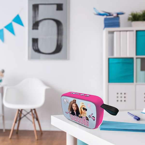 Lexibook - Enceinte portable Bluetooth Barbie - Design textile - Dimensions 12 x 4 x 8 cm