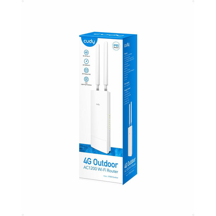 Cudy Routeur 4G LTE Cat 6 Wi-Fi AC1200 Gigabit pour Extérieur avec Antennes