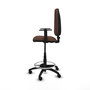 Tabouret Aýna taburete Contact permament de base Tissu Marron foncé Structure polyamide noire Accoudoir 1D Sans appui-tête Roulettes en nylon 50 mm