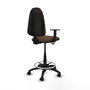 Tabouret Aýna taburete Contact permament de base Tissu Marron foncé Structure polyamide noire Accoudoir 1D Sans appui-tête Roulettes en nylon 50 mm